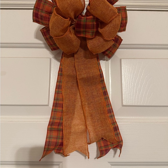 Fall Bow Orange & Plaid - Picture 2 of 2